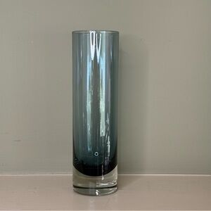 Vintage MCM Riihimaki Finland Art Glass Vase-Smoky Blue